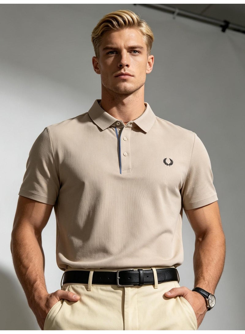 فريد بيري FRED PERRY ice silk Polo shirt for men and women in summer, light and breathable lapels, short sleeves, business and leisure, quick-drying semi-sleeve tops. - Image 1