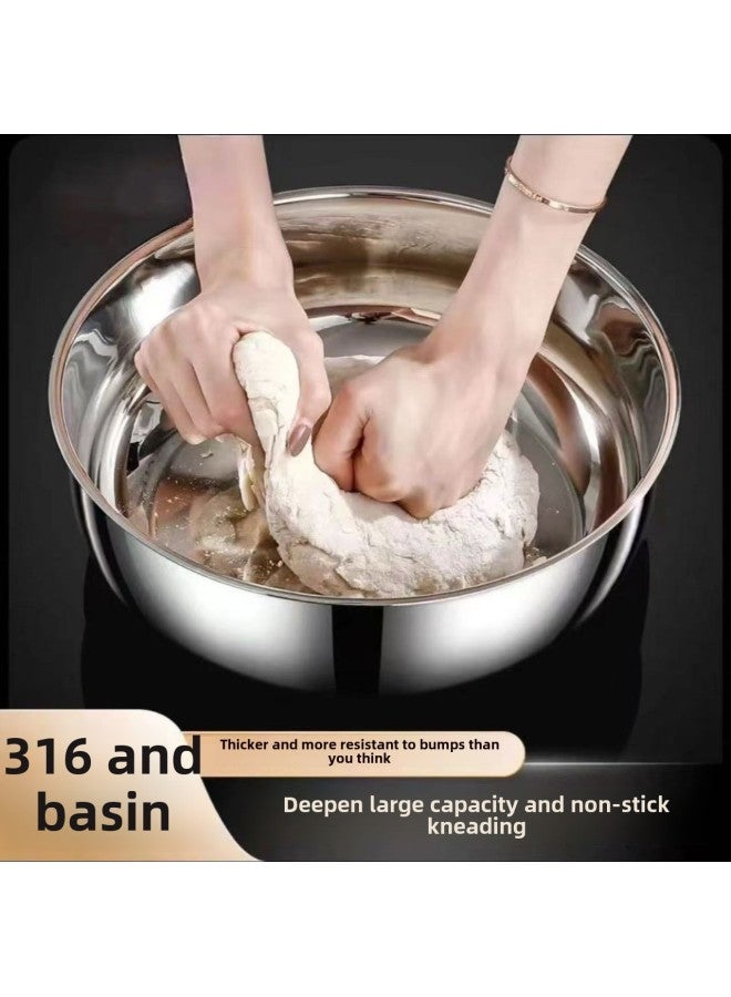 And Basin 316L Household Stainless Steel Hot Pot Basin Kneading Basin Egg Basin Vegetable Basin Can Be Open Fire Electric Cooking Pot Non-stick-Color:And Basin - Image 2