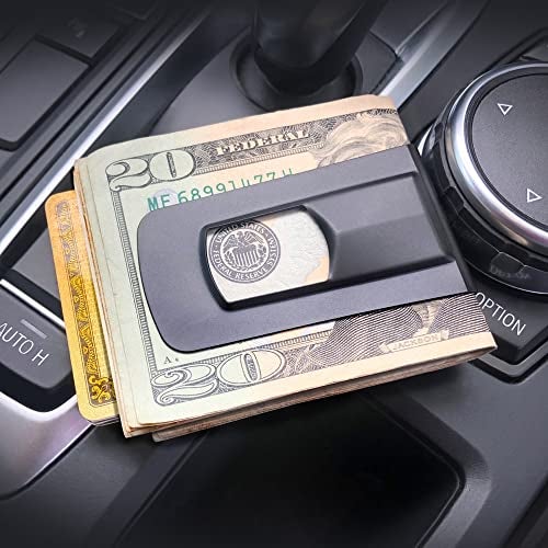 Tightwad The Tightwad Money Clip - Minimalist Slim Wallet For Men - Front Pocket Credit Card Holder - Metal Small Mens Wallets (Black) - Image 5