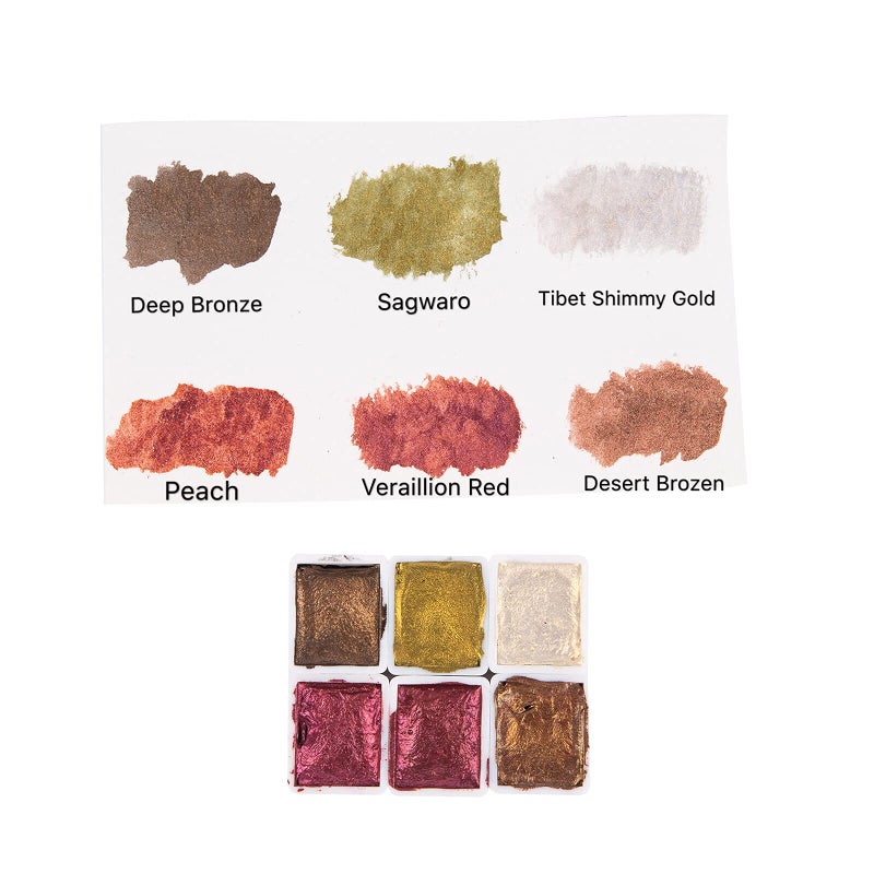 Csy Art Gallery Handmade Artist Watercolour Paints-Metallic Glitter - Retro Portable Metal Case-Pearlescent Sparkle Professional Soild Water Colour (Fairytale) - Image 4