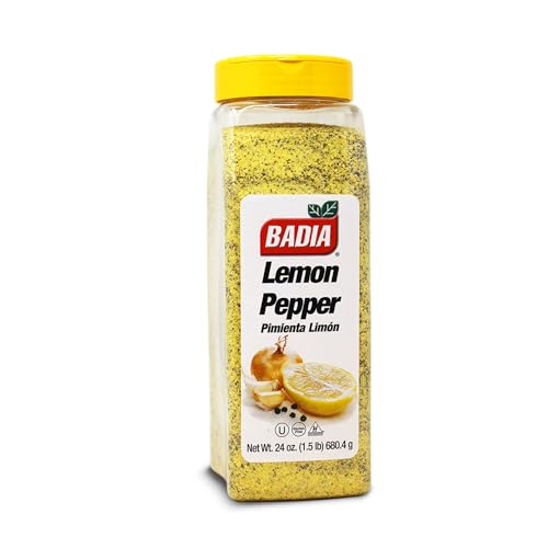 Badia Lemon Pepper Seasoning 24 oz  Pepper Garlic  Onion Zesty Citrus Blend for Chicken Seafood  Vegetables - Image 1