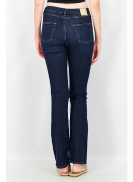 ESPRIT Women Bootcut Fit Washed Denim Jeans, Navy Blue  - Image 3