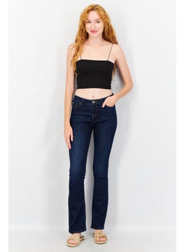 ESPRIT Women Bootcut Fit Washed Denim Jeans, Navy Blue  - Image 4