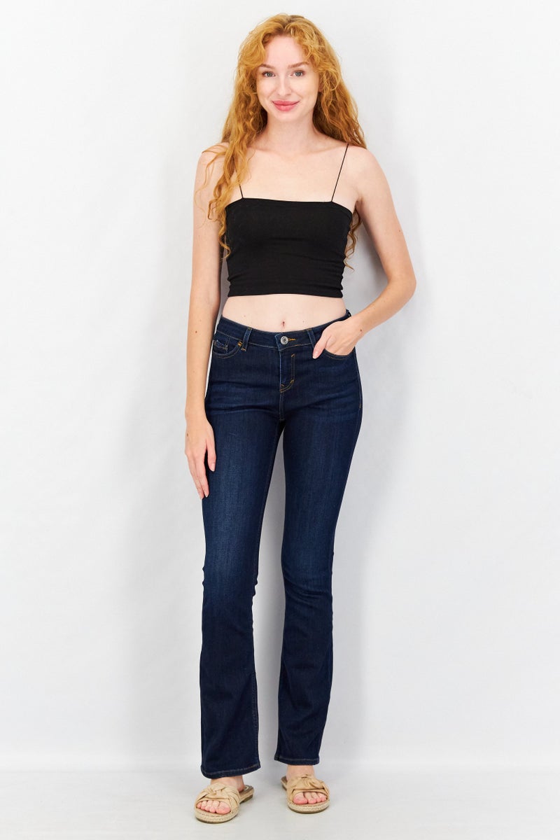 ESPRIT جينز دنيم مغسول بقصة بوت كات للنساء، أزرق داكن - Image 4