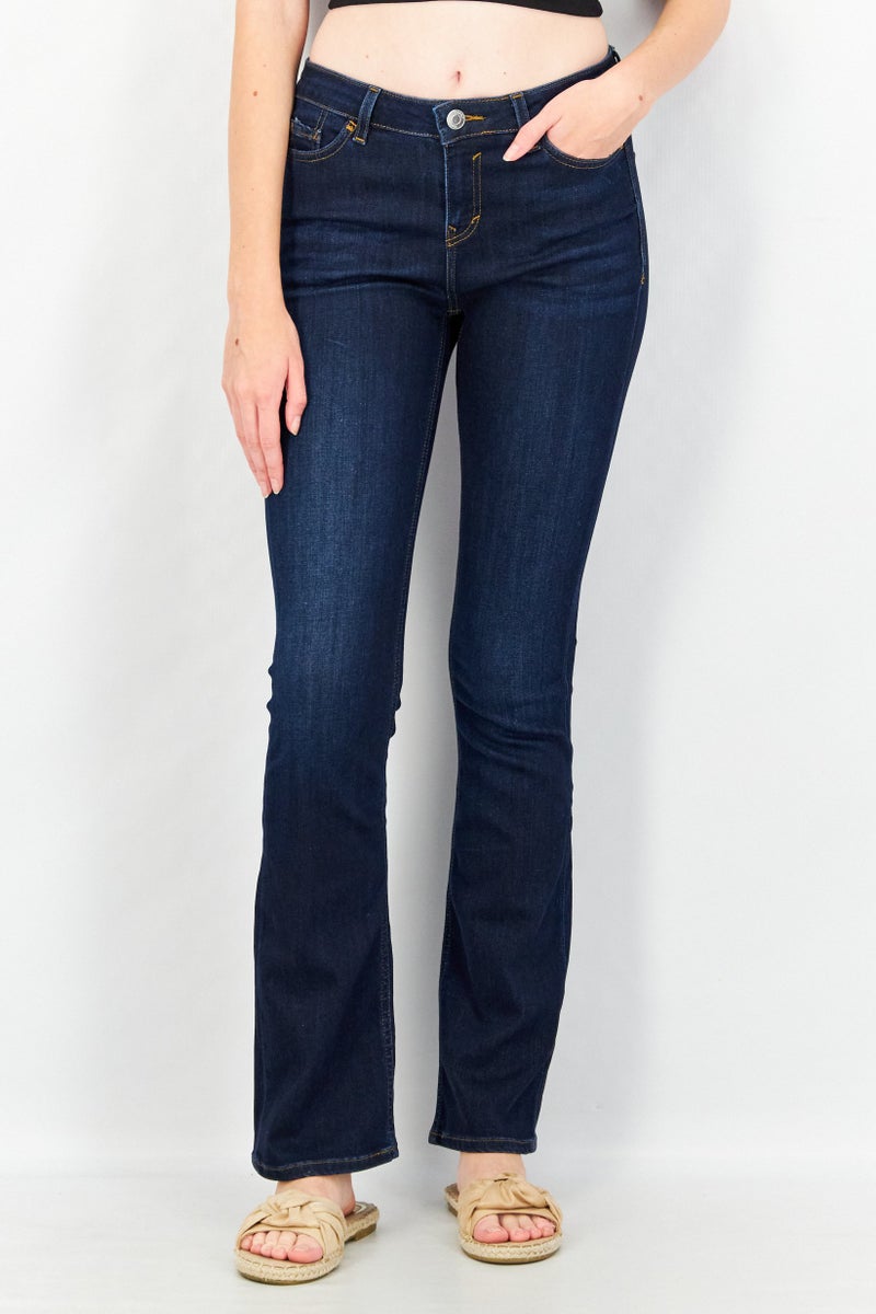 ESPRIT جينز دنيم مغسول بقصة بوت كات للنساء، أزرق داكن - Image 1