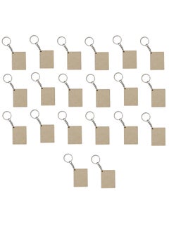 Maitri 20 Pcs Rectangle Shape Key Chains with Ring 50 x 50 mm Art and Craft with Smooth Surface It is Suitable for All Type of Craft Activities Mandala Art MDF Board Suitable for Decoupage