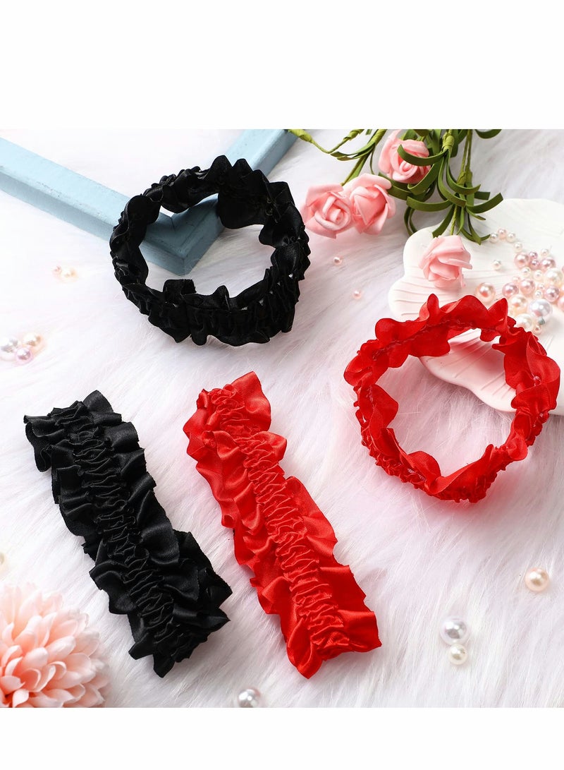 KASTWAVE Arm Garters for Men Sleeve Garters, Armband Garter Roaring Red Black Arm Garters, Unisex-Adults Garter Armbands, White, Red, Standard - Image 4