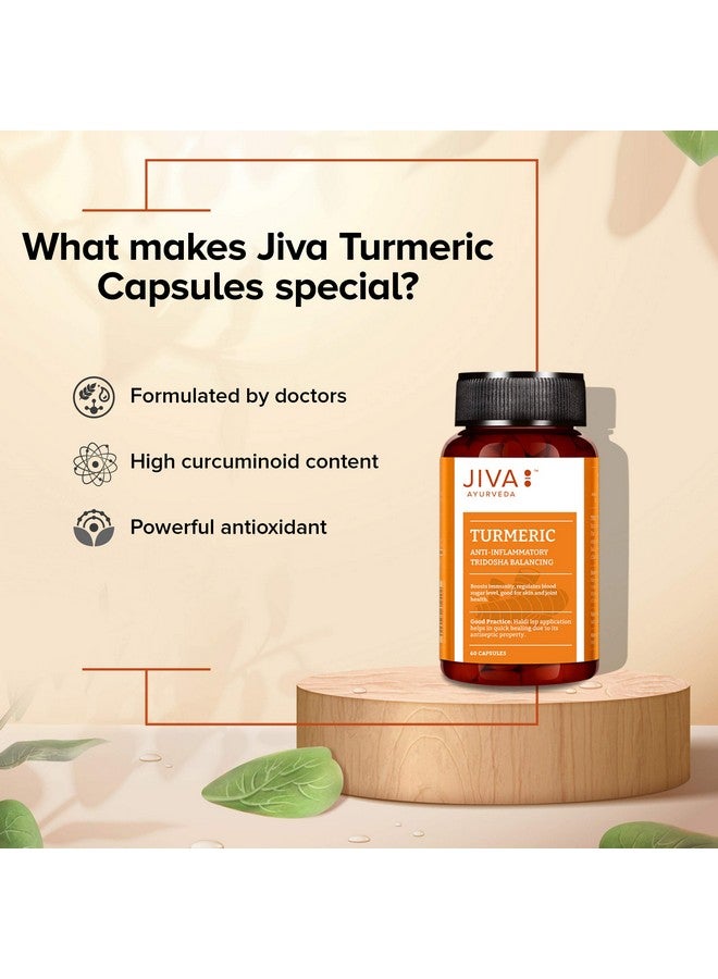 Jiva Turmeric Capsules | 100% Ayurvedic formulation Made Of Haldi & Amla | Boosts Immunity & Promotes Healthy Skin | Regulates Blood Sugar Levels & Controls Diabetes- 60 Capsules (Pack Of 1) - Image 5