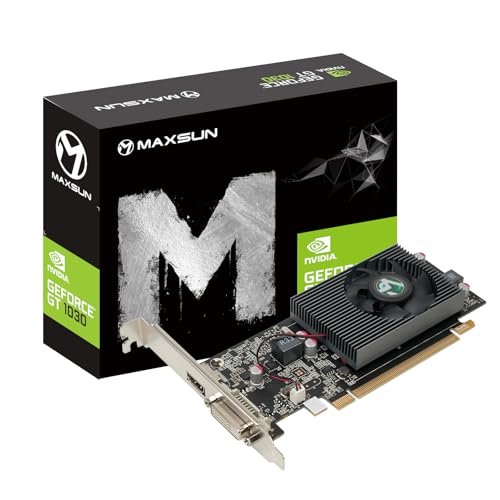 MAXSUN ماكسون GEFORCE GT 1030 2GB GDDR5 64-بت بطاقة رسومات GPU PCIe 3.0 DirectX 12 ITX HDCP DVI HDMI SFF جاهز للملف الشخصي المنخفض أداء سريع من 2GD4 - Image 1