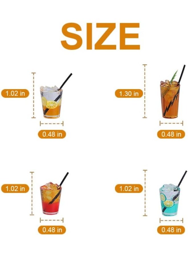 Bukela 4 Pcs Cute Mini Drinks Car Rearview Mirror Dashboard Decor, Funny Beverage Dash Decorations, Kawaii Ornament Interior Accessories for Home Office - Image 3