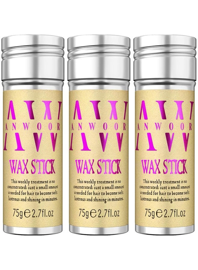 AnWoor Wax Stick for Hair, 3PCS Hair Wax Stick, Hair Gel Stick, Slick Back Hair Stick, Hair Slick Stick for Flyaways, Taming Frizz, Hair Styling Slick Stick for Pomade & No-Greasy - Image 1