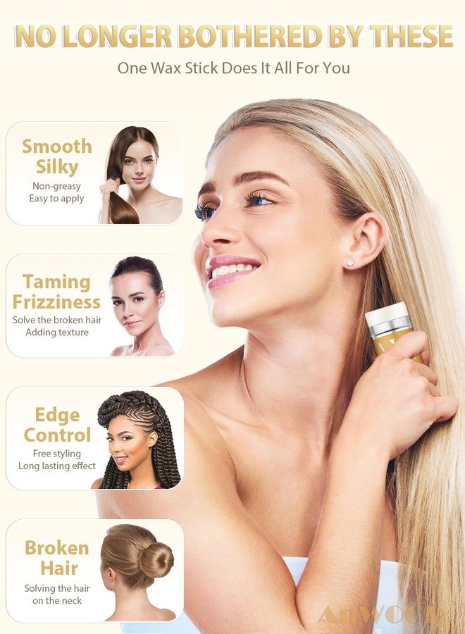 AnWoor Wax Stick for Hair, 3PCS Hair Wax Stick, Hair Gel Stick, Slick Back Hair Stick, Hair Slick Stick for Flyaways, Taming Frizz, Hair Styling Slick Stick for Pomade & No-Greasy - Image 3