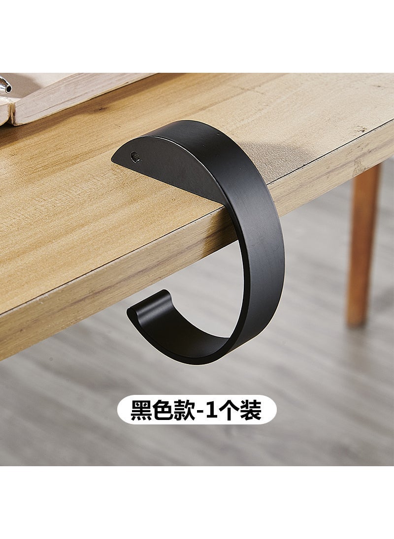 Desk Side Bag Hanger Hook for Office and Dorm C type [black] one pack