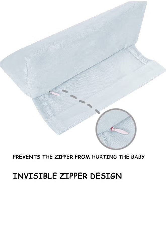 Aissiora Baby Side Sleeper Pillow， Anti flat head baby pillow， Breathable Comfortable ， Anti-Rollover ， Foam Head Wedge Cushion， 45 Inclined ， Removable and Washable ， Baby Cotton Sleeper Pillow (Blue)  - Image 3