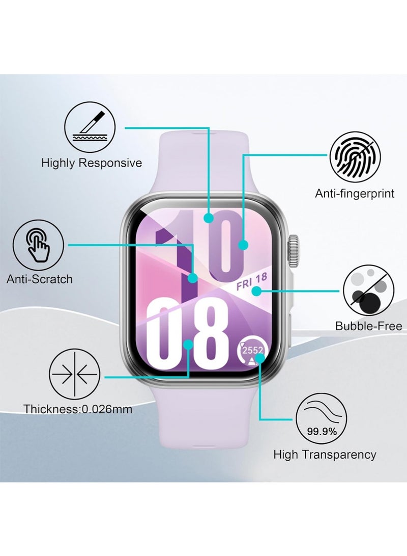 X-level 4Pcs Huawei Watch Fit 4 Screen Protector HD Clear Scratch-Resistant Anti-Bubble Wear-Resistant, 3D Full Screen Coverage Case Curved Edge Screen Protector Black - Image 4