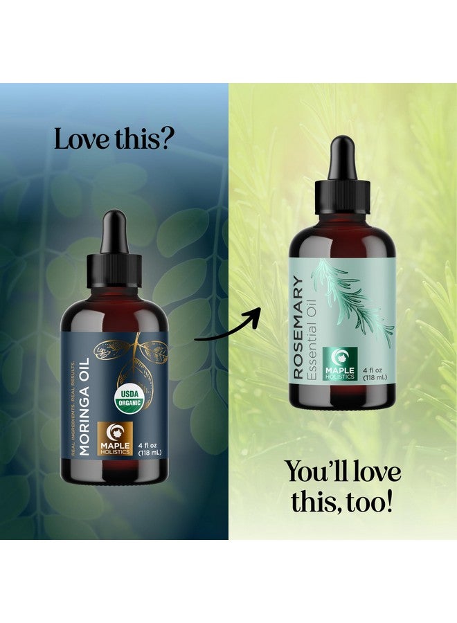 مايبل هوليستكس زيت المورينغا العضوي للشعر والبشرة، زيت شعر عضوي نقي غير مكرر ومعصور على البارد من وزارة الزراعة الأمريكية للشعر الجاف التالف وزيت ناقل لزيت الوجه فائق الترطيب لخلط الزيوت العطرية. - Image 5