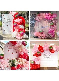 Zeemey 128-pcs Strawberry Latex Decorative Balloon Arch Garland Set - Perfect for Graduation Baby Shower Wedding Birthday Bachelorette Party Backdrop Decoration - Suitable for Indoor and Outdoor  - Image 3