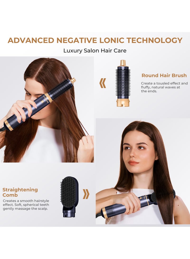Generic 5 in 1 Blow Dryer Brush Set, Hot Air Curling Brush, Straightening Brush, Volumizing Brush,Negative Ion Hair Dryer Brush Set, 1000W Auto Air Wrap Hair Styler, Powerful Hair Styling Tools for Fast Drying, Curl, Volumize and Straighten Hair Styling Tools  - Image 3