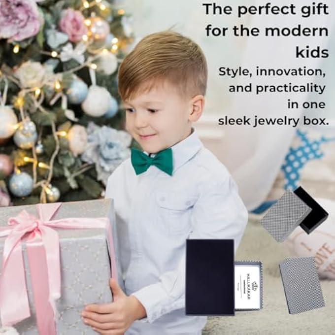 rayihni Kids ● Jazz Junior ● Boys Genuine Leather Hand Braided Black Mix Blue/Red/Green Bracelet 6-12 Years. Frosted Titanium Magnetic Clasp Adjustable Size 18-19.5Cm With Gift Box - Image 5