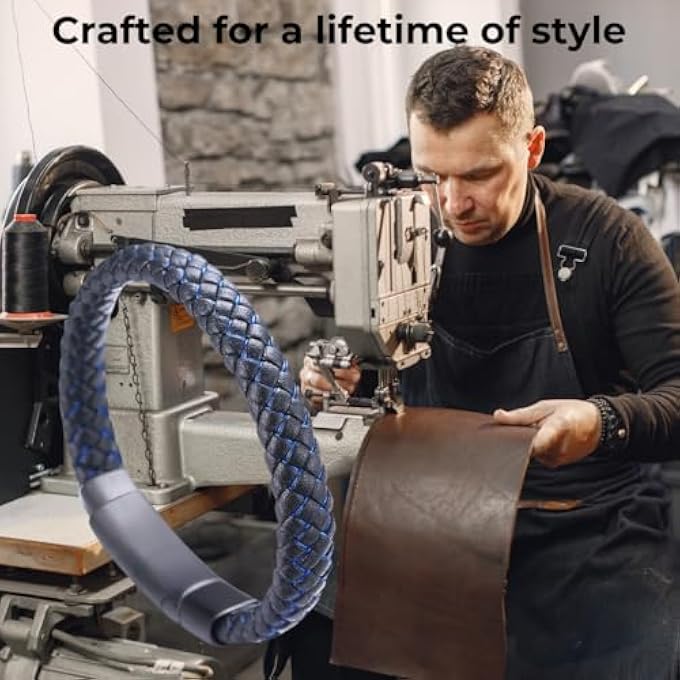 rayihni Kids ● Jazz Junior ● Boys Genuine Leather Hand Braided Black Mix Blue/Red/Green Bracelet 6-12 Years. Frosted Titanium Magnetic Clasp Adjustable Size 18-19.5Cm With Gift Box - Image 3