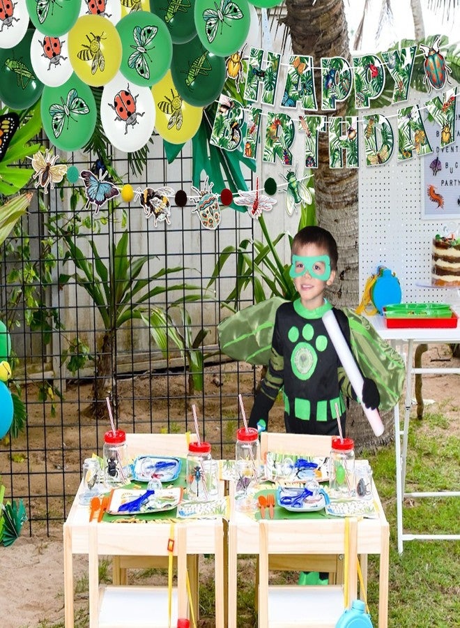 PTECDROTS Bug Party Decorations - Including Insects Theme Balloons, Happy Birthday Banner, Cake Topper for Spring Summer Safari Bee Butterfly Party Supplies - Image 3