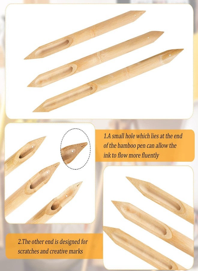 Tenare 6 Pcs Bamboo Reed Pens Double Head Pottery Supplies Wooden Pens Polymer Clay Tools Pottery Ceramic Shaping Tools for DIY Ceramics Clay Sculpture, Small, Medium, Large - Image 3