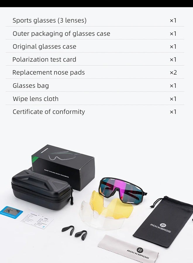 Rockbros ROCKBROS Polarized Sunglasses Outdoor Cycling Glasses Running UV400 Protection Racing Bike Goggles Sports Eyewear - Image 2