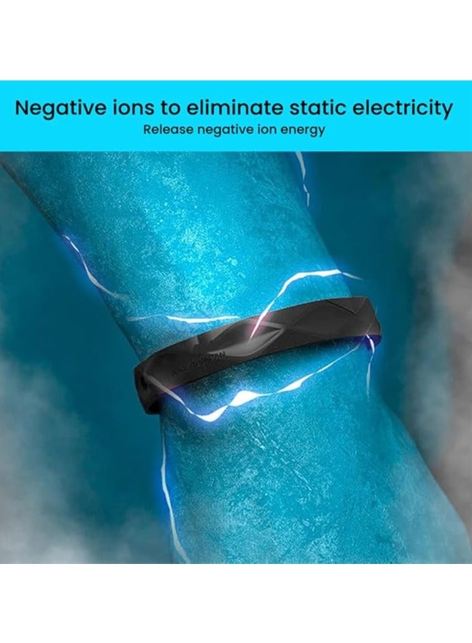 سوار معصم مضاد للكهرباء الساكنة، سوار معصم مضاد للكهرباء الساكنة قابل للتعديل، سوار سيليكون مضاد للكهرباء الساكنة مقاوم للماء ومضاد للكهرباء الساكنة للرجال والنساء (أسود) - Image 2