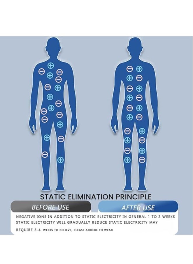 سوار معصم مضاد للكهرباء الساكنة، سوار معصم مضاد للكهرباء الساكنة قابل للتعديل، سوار سيليكون مضاد للكهرباء الساكنة مقاوم للماء ومضاد للكهرباء الساكنة للرجال والنساء (أسود) - Image 4