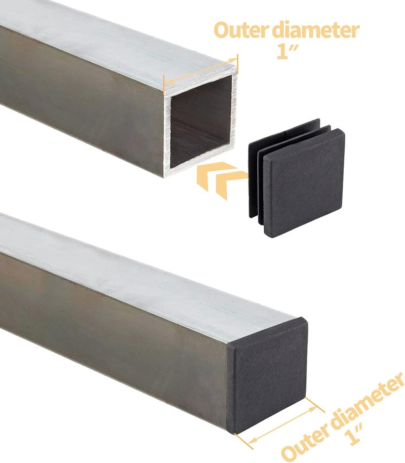 Uenhoy 30 Pcs 1" Square Plastic Plugs Insert End Caps Black Tubing End Caps for Square Tube, Chair Legs, Fence - Image 3