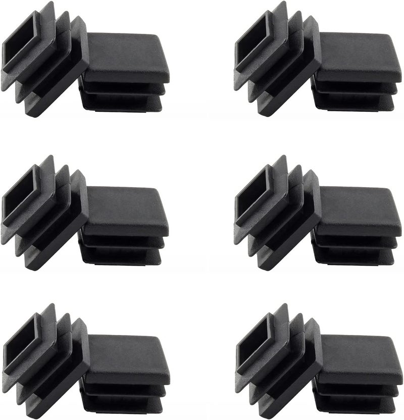 Uenhoy 30 Pcs 1" Square Plastic Plugs Insert End Caps Black Tubing End Caps for Square Tube, Chair Legs, Fence - Image 1