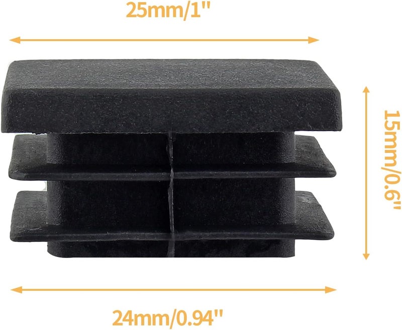 Uenhoy 30 Pcs 1" Square Plastic Plugs Insert End Caps Black Tubing End Caps for Square Tube, Chair Legs, Fence - Image 4