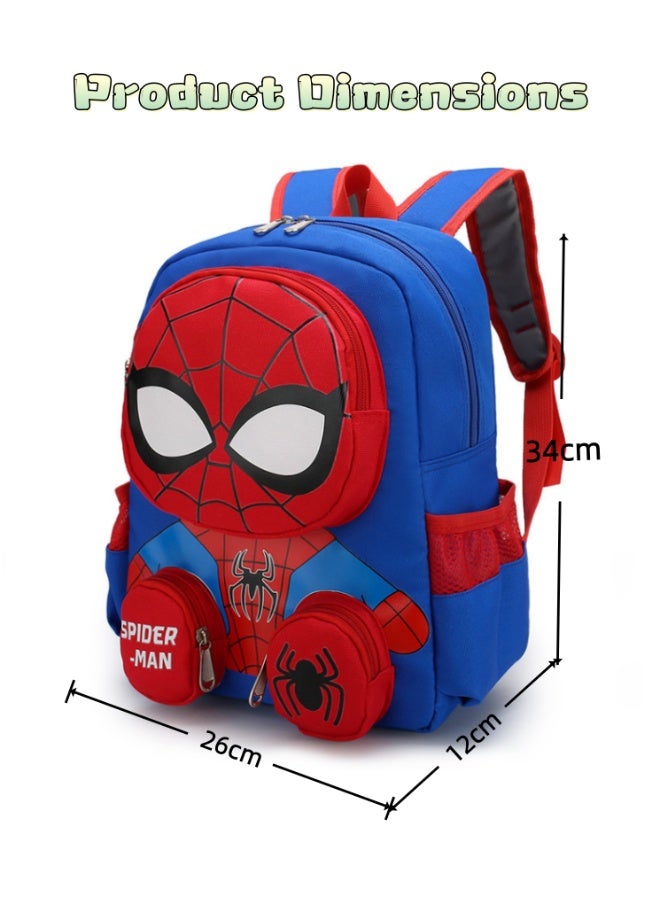 Spider-man Kids Backpack for Boys, Lightweight 290g Water-Repellent School Bag with Multiple Pockets, Durable Toddler Schoolbag (Blue, SSTâ€”8915) - Image 3