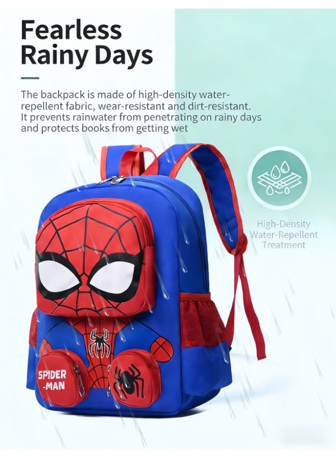 Spider-man Kids Backpack for Boys, Lightweight 290g Water-Repellent School Bag with Multiple Pockets, Durable Toddler Schoolbag (Blue, SSTâ€”8915) - Image 4