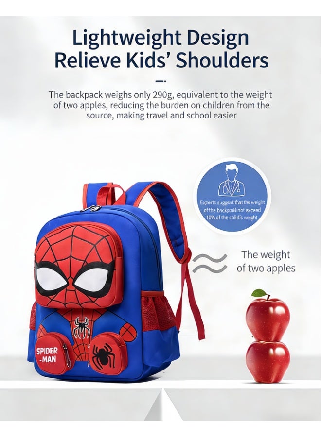 Spider-man Kids Backpack for Boys, Lightweight 290g Water-Repellent School Bag with Multiple Pockets, Durable Toddler Schoolbag (Blue, SSTâ€”8915) - Image 5