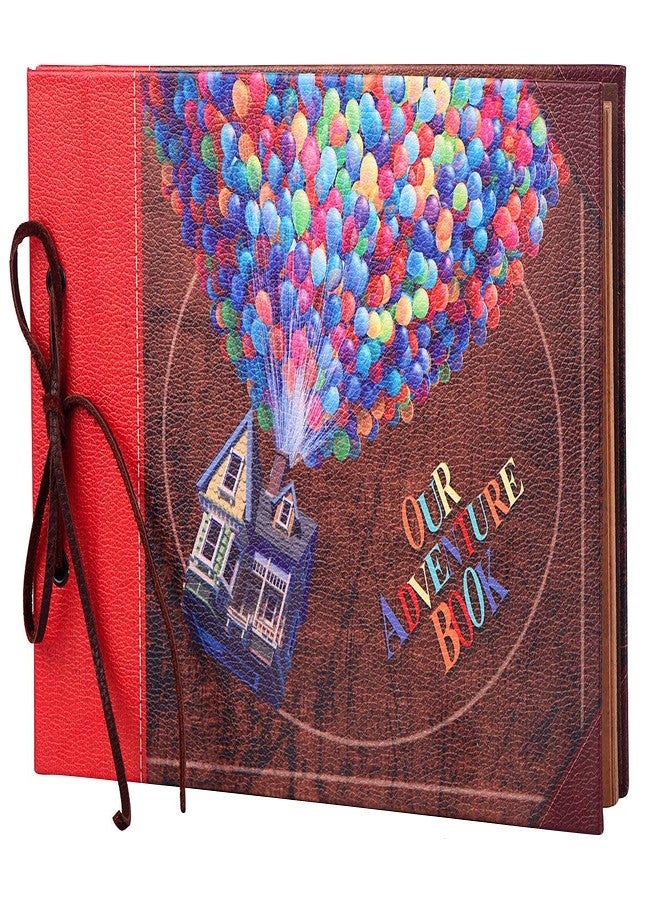 LINKEDWIN Our Adventure Book with Balloon House, Leather Cover Up Themed Vintage Scrapbook Album, Wedding Guest Book, 11.6 x 7.5 inch, Retro Craft Cardstock, 60 Pages - Image 1