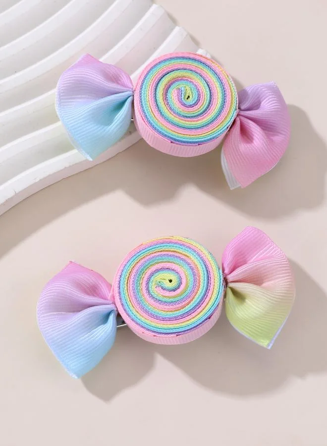تايك تو Pack of 2 - Girls Multi-Color Candy Swirl Hair Clips