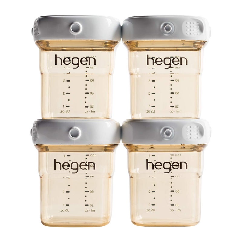 Hegen Easy to Clean Reuseable Breast Milk Storage, 5oz (4-Pack) - Image 1