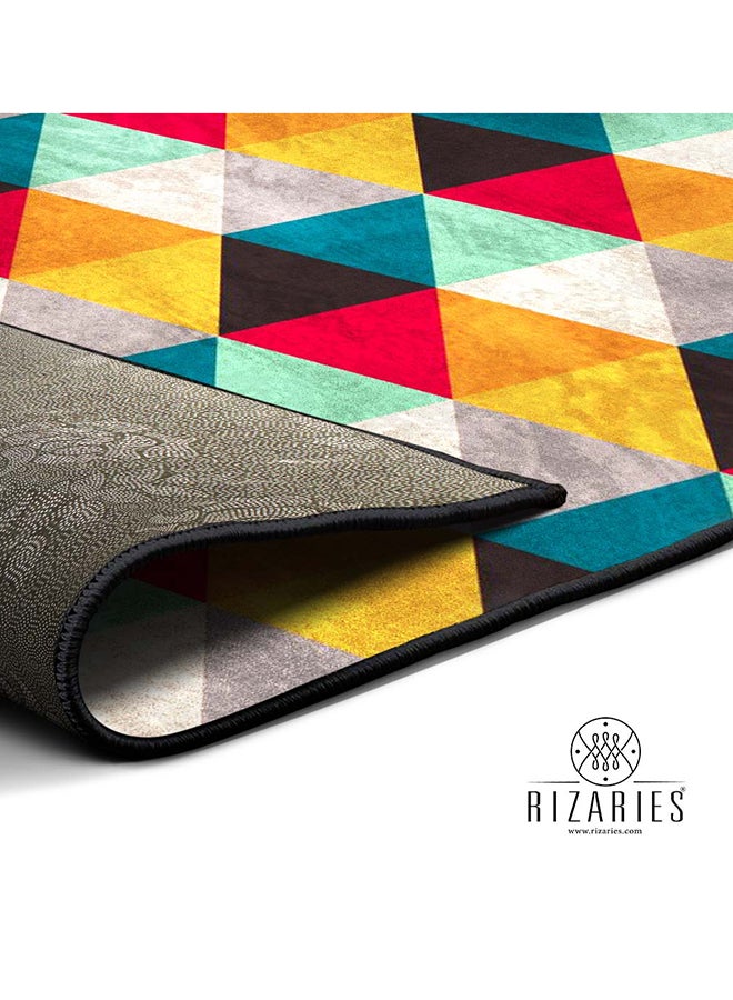 RIZARIES سجادة صغيرة ملونة على شكل مثلث، مصنوعة من القماش، مستطيلة الشكل - Image 3