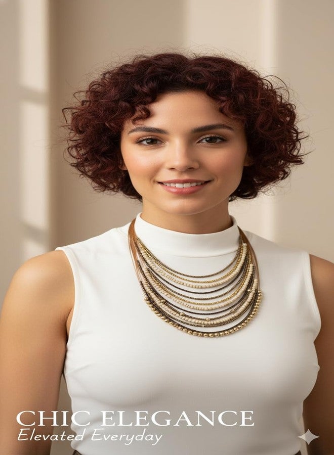DCA Handcrafted Multi Stone Charm Necklace for Women Elegant Statement Necklace with Colorful Beads for Party and Casual Wear - Image 2