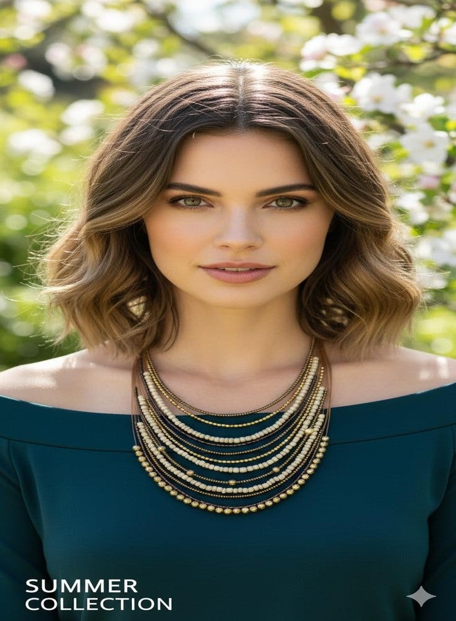 DCA Handcrafted Multi Stone Charm Necklace for Women Elegant Statement Necklace with Colorful Beads for Party and Casual Wear - Image 4