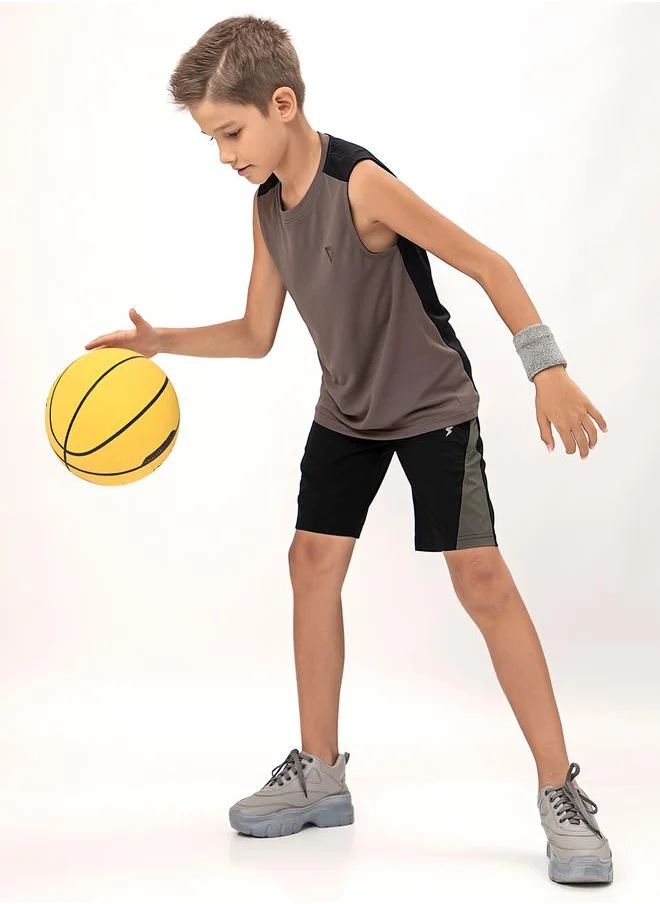 تكنوسبورت Logo Detail Crew Neck Sleeveless T-Shirt by Styli
