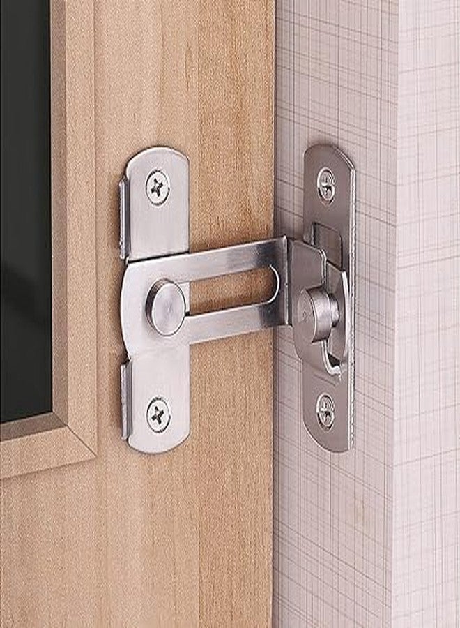 Ghini Heavy Duty 90 Degree Door Lock Latch | Stainless Steel Security Bolt for Wooden & Metal Doors | Anti-Theft Safety Latch for Home, Office, Bathroom, Cabinets - Image 1