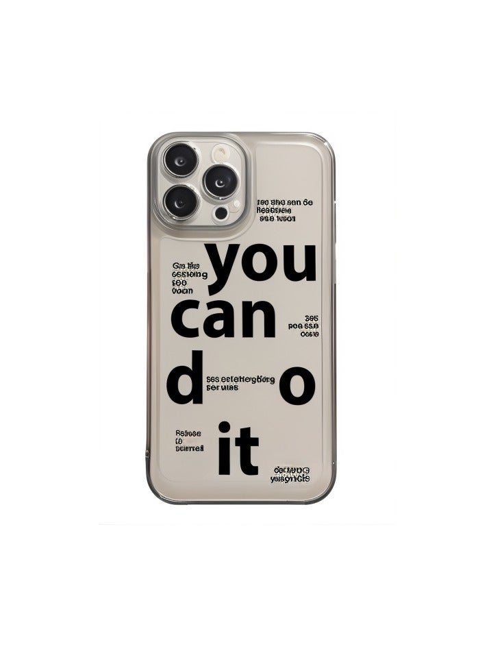 Motivational Clear Phone Case – 'You Can Do It' Inspirational Design, Shockproof, Slim & Durable Protective Cover for iPhone - Image 2