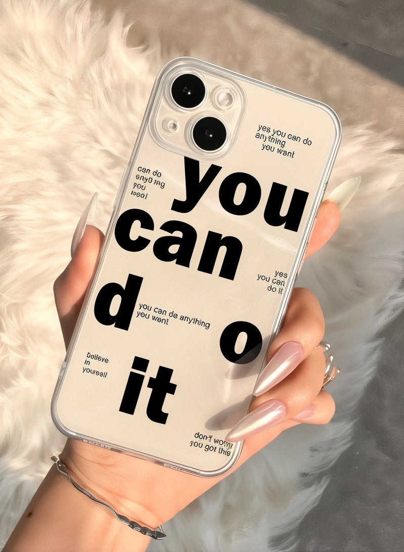 Motivational Clear Phone Case – 'You Can Do It' Inspirational Design, Shockproof, Slim & Durable Protective Cover for iPhone - Image 3