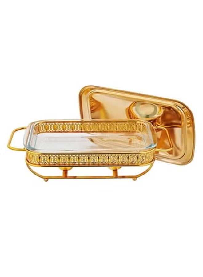 Rectangular Glass Buffet Stove Food Warming Container - Image 3