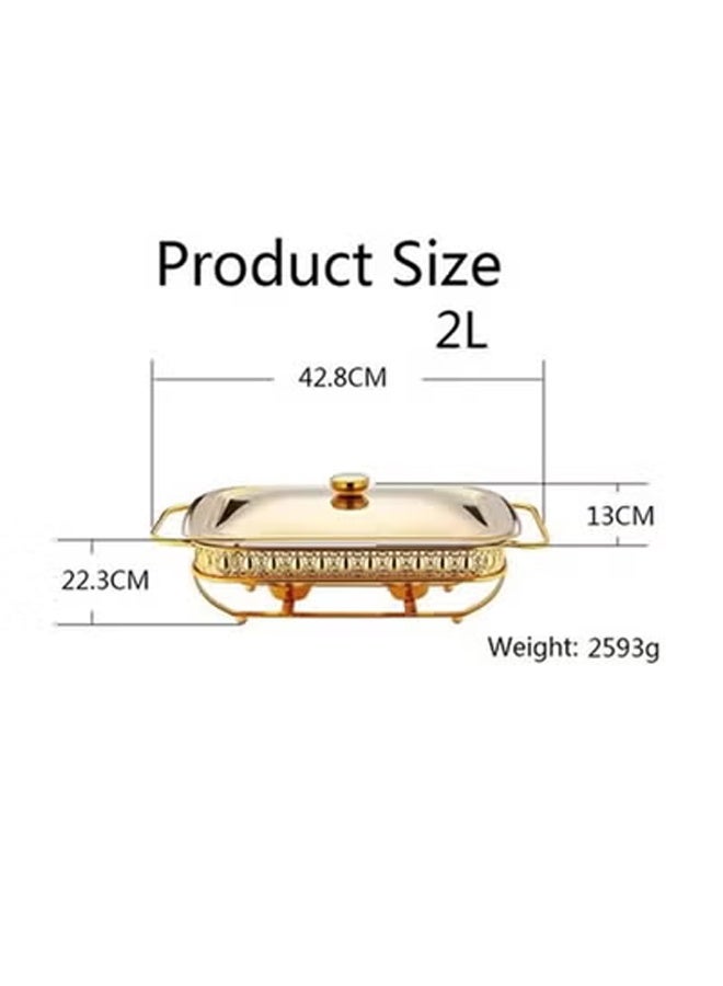 Rectangular Glass Buffet Stove Food Warming Container - Image 2