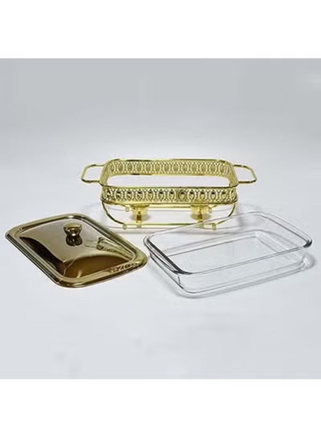 Rectangular Glass Buffet Stove Food Warming Container - Image 4