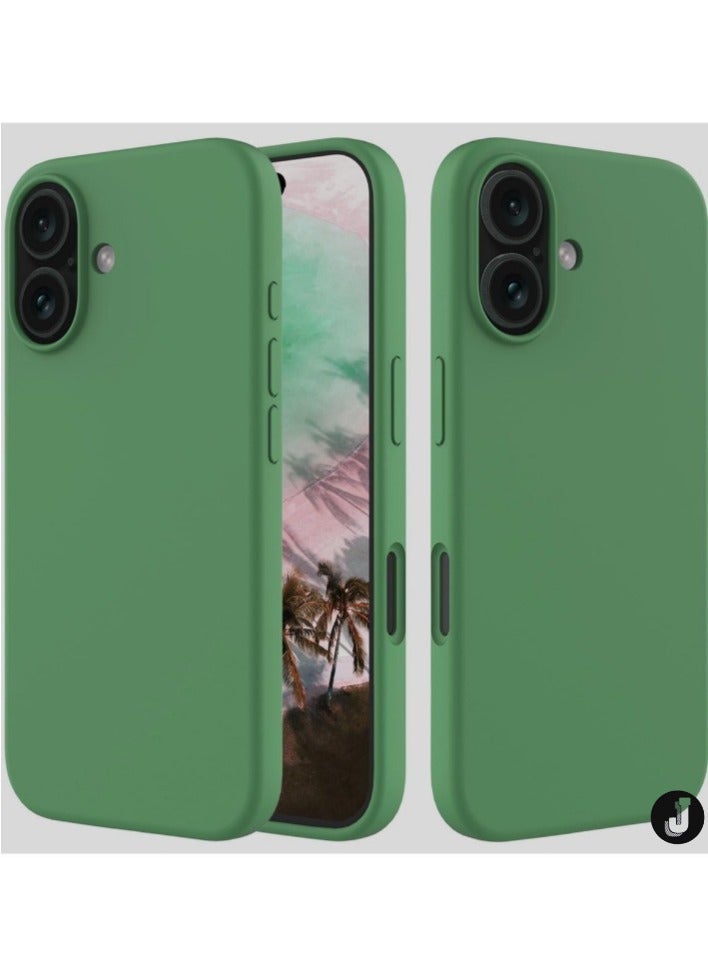 NEW "iPhone 16 Slim Fit Matte Green TPU Case – Soft, Flexible Silicone Back Cover for Sleek Protection"