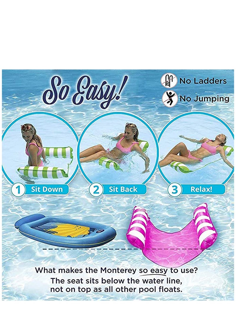 SYOSI - Inflatable Water Hammock, Swimming Pool Beach Floating Recliner Inflatable Water Hammock Floating Bed Lounge Chair Drifter Swimming Pool Beach - Image 1